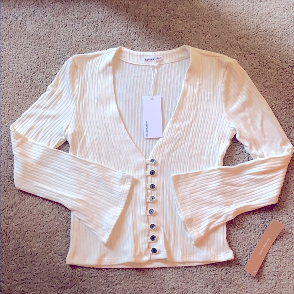 Reformation XS Gellar Top Ivory